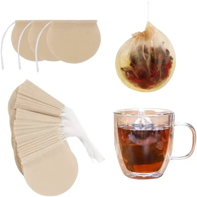 Bolsa de forma redonda no tejida para té y café